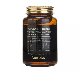 Омолаживающая ампульная сыворотка с пептидами и золотом  FarmStay 24K Gold & Peptide Solution Prime Ampoule