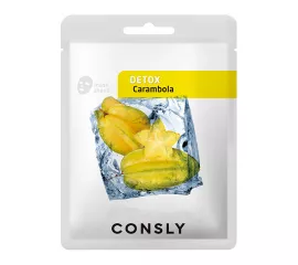 Тканевая маска с экстрактом карамболы  Consly Carambola Detox Mask Pack
