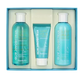 Увлажняющий набор средств с гиалуроновой кислотой  FarmStay Hyaluronic Acid Super Aqua Skin Care 3Set