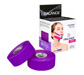 Вискозный кинезиотейп BBTape Silk Face Pack 2,5см*5м (фиолетовый)