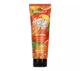 Энергетический шампунь с экстрактами грейпфрута и имбиря Consly Grapefruit & Ginger Shampoo for Deep Cleansing & Freshness