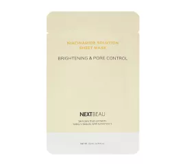 Тканевая маска для сужения пор и ровного тона с ниацинамидом NEXTBEAU Niacinamide Solution Sheet Mask Brightening & Pore Control