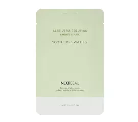 Успокаивающая маска с алоэ NEXTBEAU Aloe Vera Solution Sheet Mask Soothing & Watery