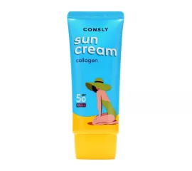Солнцезащитный крем с морским коллагеном SPF 50+/PA+++ для нормальной и сухой кожи Consly Daily Protection Collagen Sun Cream SPF 50/PA+++