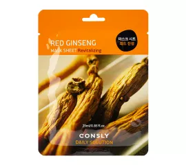 Тканевая маска для лица с экстрактом красного женьшеня Consly Daily Solution Red Ginseng Mask Sheet