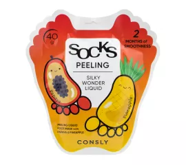 Пилинг-носочки для ног с экстрактами папайи и ананаса Consly Silky Wonder Papaya and Pineapple Peeling Liquid Foot Mask